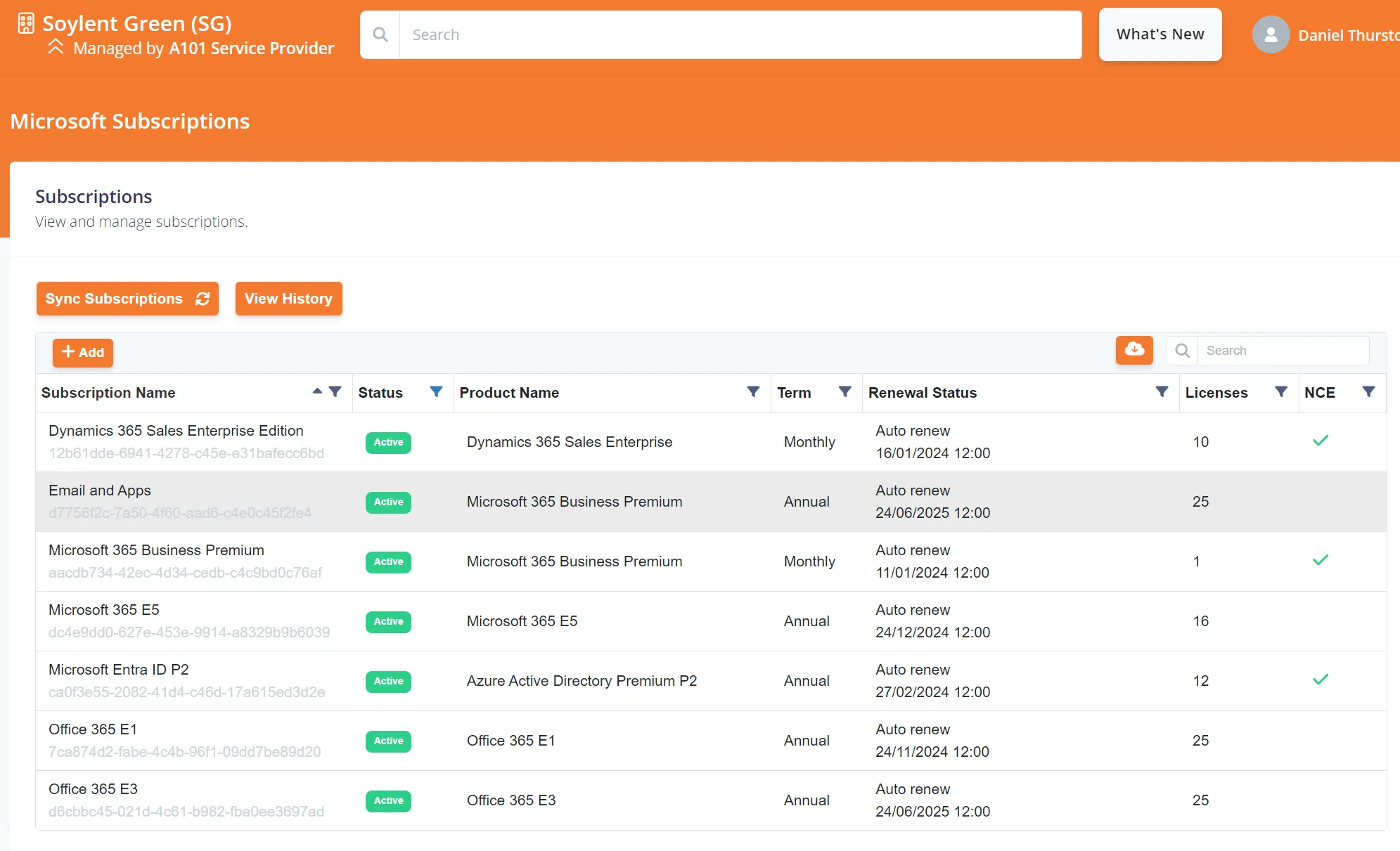 user service setup