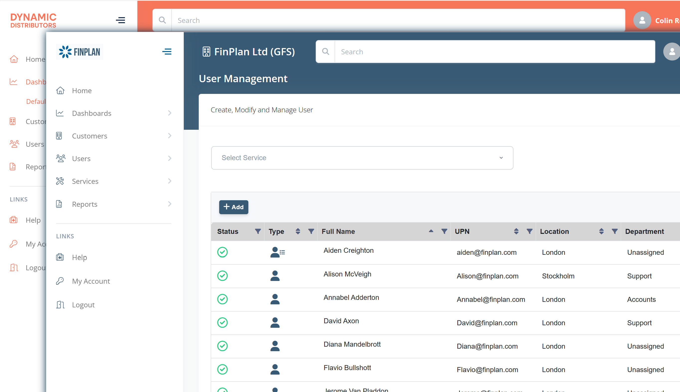Screenshots showing different UI Branding