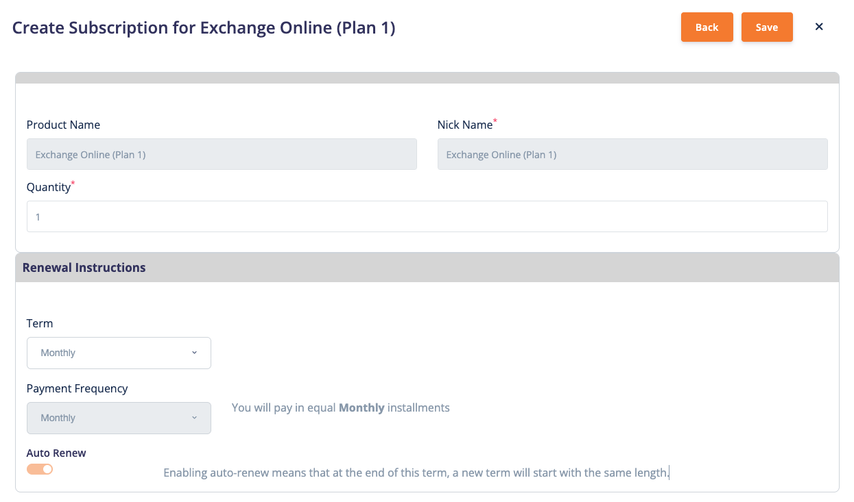 Purchasing a new Microsoft 365 subscription via Atria