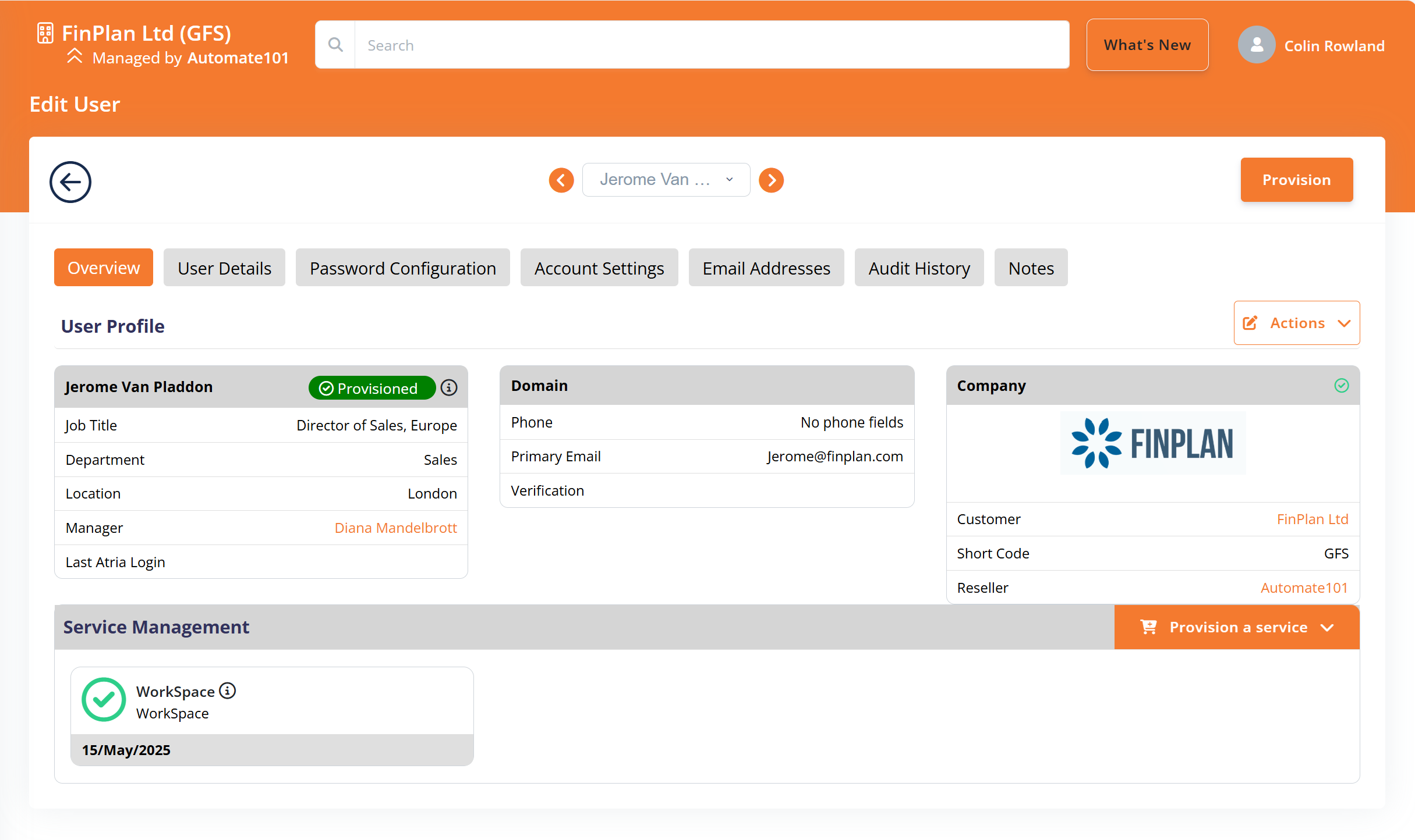 View a User in Atria